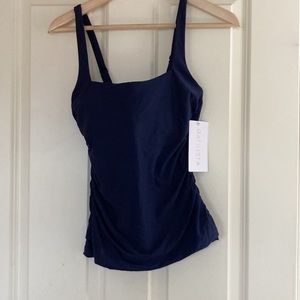 Athleta Navy Square Neck Bra Cup Tankini 32B/C